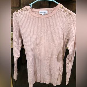 Calving Klein pink long sleeve blouse